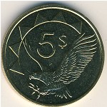 Namibia, 5 dollars, 1993–2015