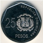 Dominican Republic, 25 pesos, 2005–2016