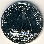 Bahamas, 25 cents, 1991–2005