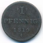 Frankfurt, 1 pfennig, 1819