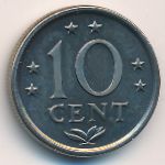 Antilles, 10 cents, 1970–1985