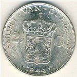 Curacao, 2 1/2 gulden, 1944