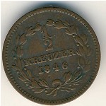 Baden, 1/2 kreuzer, 1842&ndash;1852