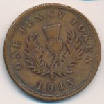 Nova Scotia, 1 penny, 1840–1843
