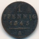 Waldeck-Pyrmont, 1 pfennig, 1842–1845
