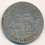 Danish West Indies, 20 cents, 1859–1862