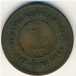 Стрейтс-Сетлментс, 1 цент (1875&ndash;1883 г.)