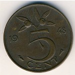 Netherlands, 5 cents, 1948