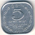 Шри-Ланка, 5 центов (1978&ndash;1991 г.)
