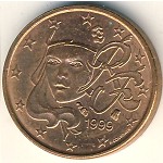 France, 1 euro cent, 1999–2018