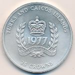 Turks and Caicos Islands, 25 crowns, 1977