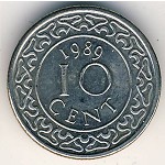 Суринам, 10 центов (1987–2021 г.)