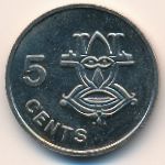 Solomon Islands, 5 cents, 1987–1989