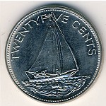 Bahamas, 25 cents, 1974–1989