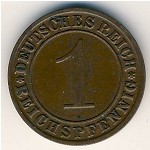 Weimar Republic, 1 reichspfennig, 1924&ndash;1936