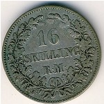 Дания, 16 скиллингов ригсмонт (1857 г.)