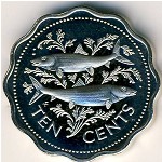 Bahamas, 10 cents, 1974–2005
