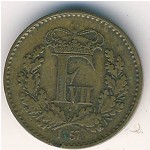 Denmark, 1/2 skilling rigsmon, 1857
