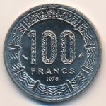 Central African Republic, 100 francs, 1975–1990