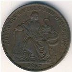 Australia, 1/2 penny, 1857–1858