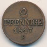 Saxony, 2 pfennig, 1841–1854