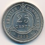 British Honduras, 25 cents, 1955–1973
