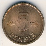 Финляндия, 5 пенни (1963&ndash;1977 г.)