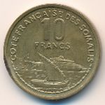 French Somaliland, 10 francs, 1965