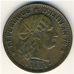 Haiti, 2 centimes, 1881