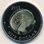 Sint Eustatius., 5 dollars, 2012