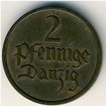 Danzig, 2 pfennig, 1923–1937