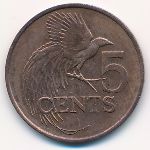 Trinidad & Tobago, 5 cents, 1974–1976