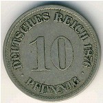 Германия, 10 пфеннигов (1876 г.)