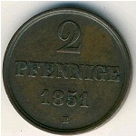 Hannover, 2 пфеннига, 1850&ndash;1851