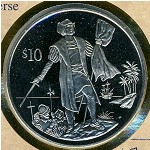 Virgin Islands, 10 dollars, 1992