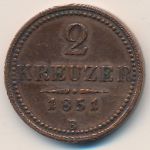 Австрия, 2 крейцера (1851 г.)