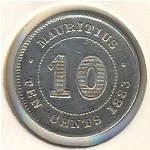 Маврикий, 10 центов (1877&ndash;1897 г.)