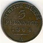 Reuss-Schleiz, 3 pfennig, 1855–1864