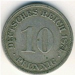 Германия, 10 пфеннигов (1874 г.)