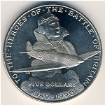 Marshall Islands, 5 dollars, 1990
