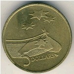 Australia, 5 dollars, 1992
