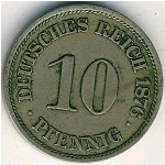 Германия, 10 пфеннигов (1876 г.)