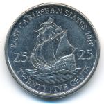 East Caribbean States, 25 cents, 2010