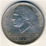 Weimar Republic, 3 reichsmark, 1929
