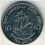 East Caribbean States, 10 cents, 2002&ndash;2004