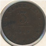 Венеция, 3 чентезимо (1849 г.)
