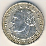 Nazi Germany, 2 reichsmark, 1933