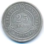 British Honduras, 25 cents, 1911–1919