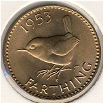 Великобритания, 1 фартинг (1953 г.)