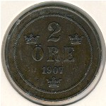 Швеция, 2 эре (1906&ndash;1907 г.)